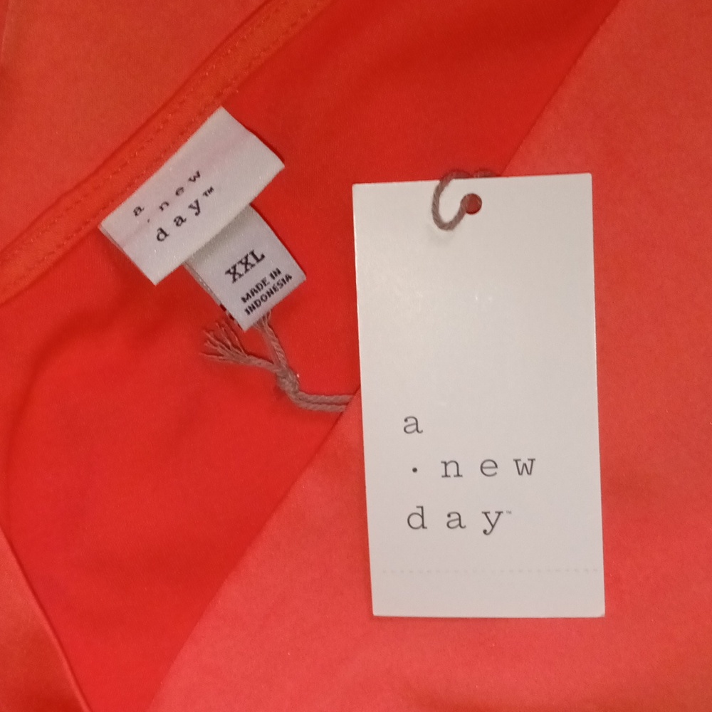 ๐A New Day Womens Satin Sleeveless Slip Dress - Orange Size XXL Plus Size Women - Picture 2 of 3